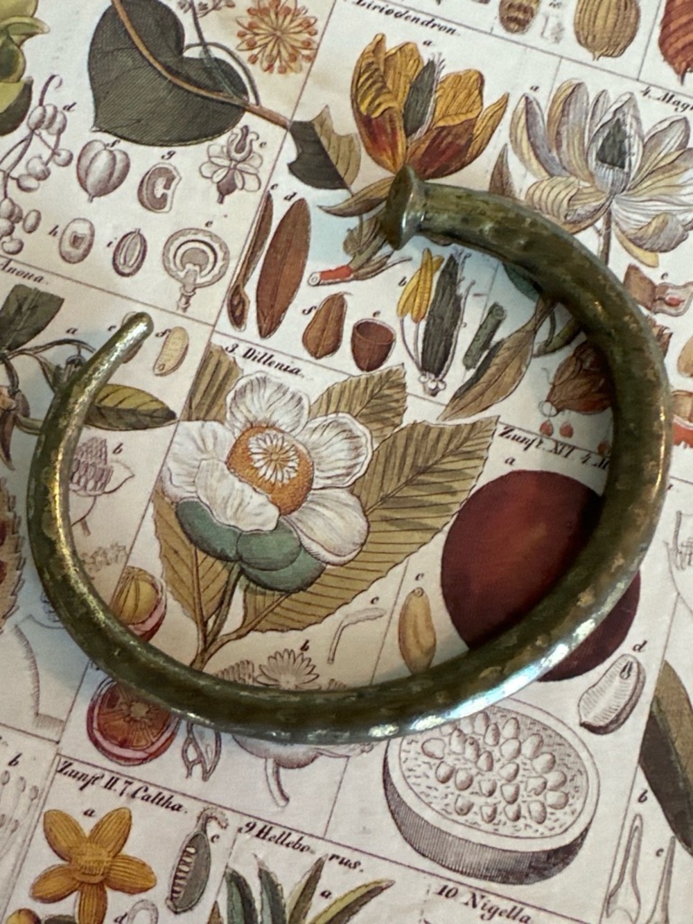 Antique-Style Hammered Metal Railroad Track Nail Cuff Bracelet